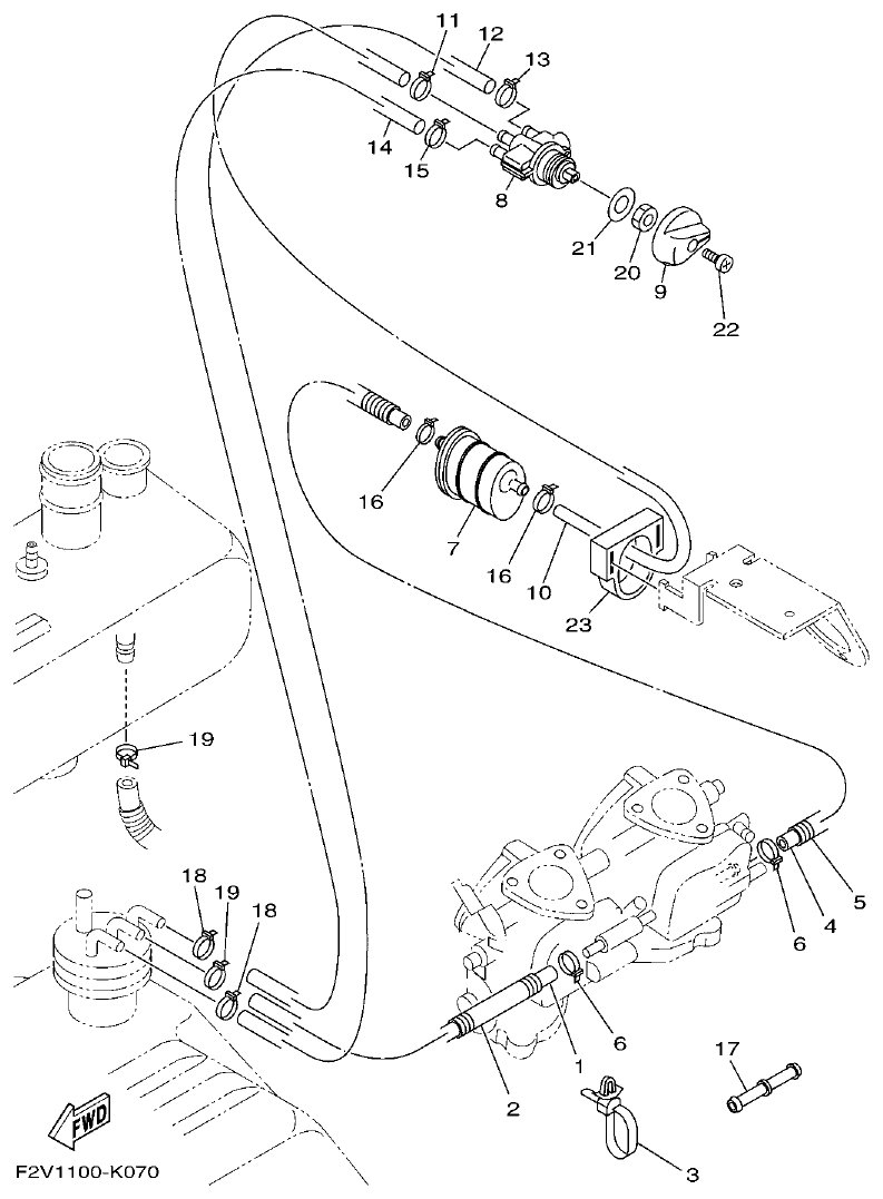 Yamaha VX700WAVERUNNER FUEL parts diagram